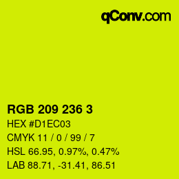 カラーコード: RGB 209 236 3 | qconv.com