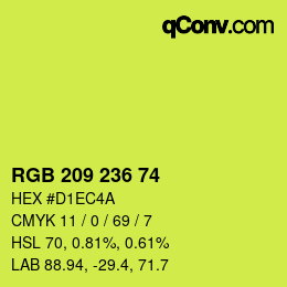 Color code: RGB 209 236 74 | qconv.com