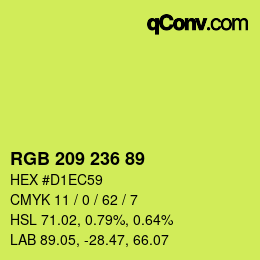 カラーコード: RGB 209 236 89 | qconv.com