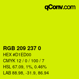 Color code: RGB 209 237 0 | qconv.com