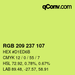 Color code: RGB 209 237 107 | qconv.com