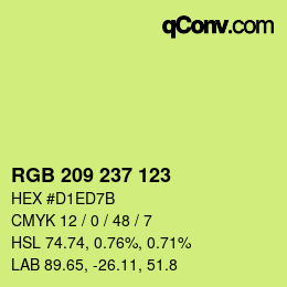 カラーコード: RGB 209 237 123 | qconv.com