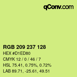 Color code: RGB 209 237 128 | qconv.com