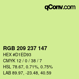 カラーコード: RGB 209 237 147 | qconv.com