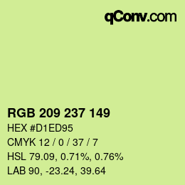 カラーコード: RGB 209 237 149 | qconv.com