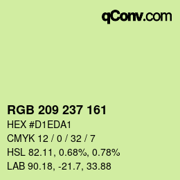 Color code: RGB 209 237 161 | qconv.com