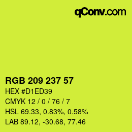 カラーコード: RGB 209 237 57 | qconv.com