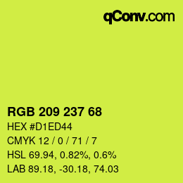 Color code: RGB 209 237 68 | qconv.com