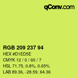 カラーコード: RGB 209 237 94 | qconv.com