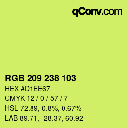 カラーコード: RGB 209 238 103 | qconv.com