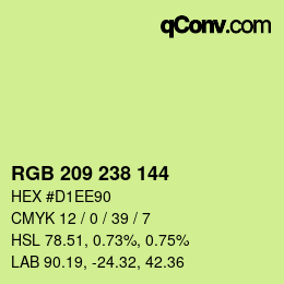 Color code: RGB 209 238 144 | qconv.com