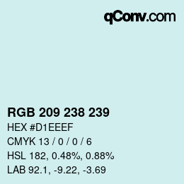 Color code: RGB 209 238 239 | qconv.com