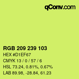 Color code: RGB 209 239 103 | qconv.com