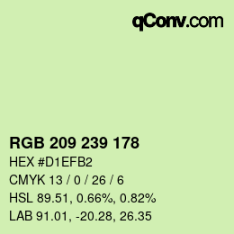 カラーコード: RGB 209 239 178 | qconv.com