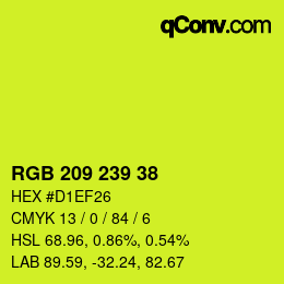 Color code: RGB 209 239 38 | qconv.com