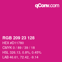 Code couleur: RGB 209 23 128 | qconv.com