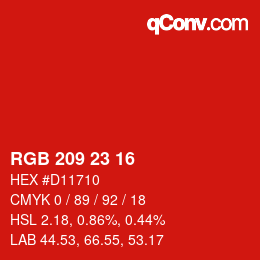 Color code: RGB 209 23 16 | qconv.com