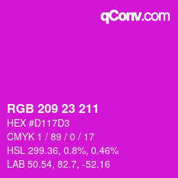 Color code: RGB 209 23 211 | qconv.com