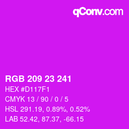 Color code: RGB 209 23 241 | qconv.com