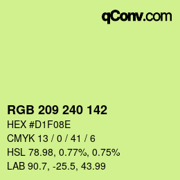 Color code: RGB 209 240 142 | qconv.com