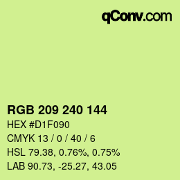 Color code: RGB 209 240 144 | qconv.com