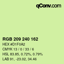 Color code: RGB 209 240 162 | qconv.com