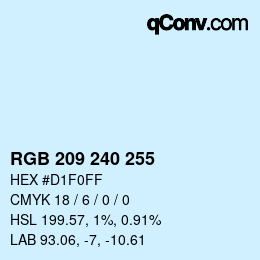 Color code: RGB 209 240 255 | qconv.com