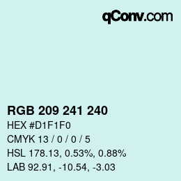 Color code: RGB 209 241 240 | qconv.com
