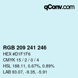 Color code: RGB 209 241 246 | qconv.com