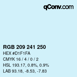 Color code: RGB 209 241 250 | qconv.com