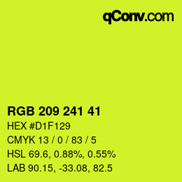 Color code: RGB 209 241 41 | qconv.com