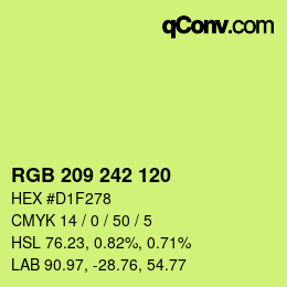 颜色代码: RGB 209 242 120 | qconv.com