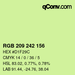 颜色代码: RGB 209 242 156 | qconv.com