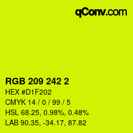 カラーコード: RGB 209 242 2 | qconv.com