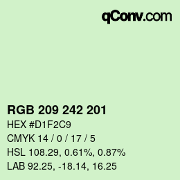 Color code: RGB 209 242 201 | qconv.com