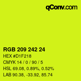 颜色代码: RGB 209 242 24 | qconv.com