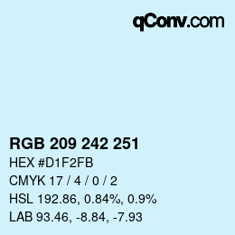 Código de color: RGB 209 242 251 | qconv.com