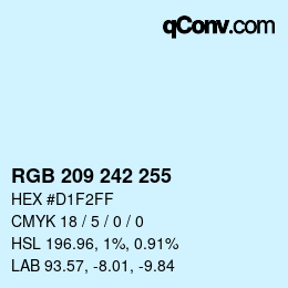 Color code: RGB 209 242 255 | qconv.com