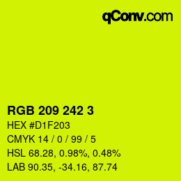 颜色代码: RGB 209 242 3 | qconv.com