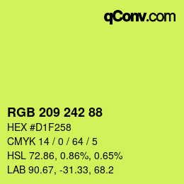 Color code: RGB 209 242 88 | qconv.com