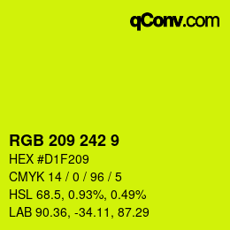 颜色代码: RGB 209 242 9 | qconv.com