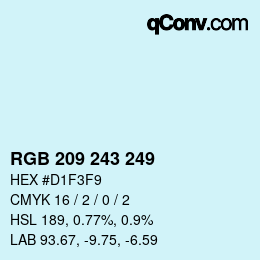 Color code: RGB 209 243 249 | qconv.com