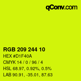 カラーコード: RGB 209 244 10 | qconv.com