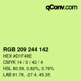 Color code: RGB 209 244 142 | qconv.com