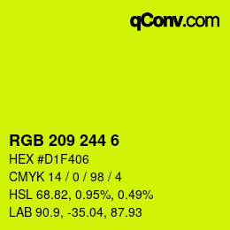 Color code: RGB 209 244 6 | qconv.com