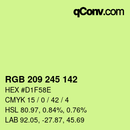 Color code: RGB 209 245 142 | qconv.com