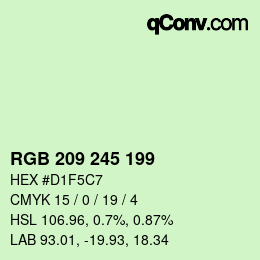 Color code: RGB 209 245 199 | qconv.com