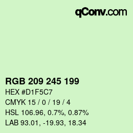 Color code: RGB 209 245 199 | qconv.com