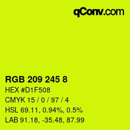 カラーコード: RGB 209 245 8 | qconv.com