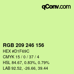 Color code: RGB 209 246 156 | qconv.com